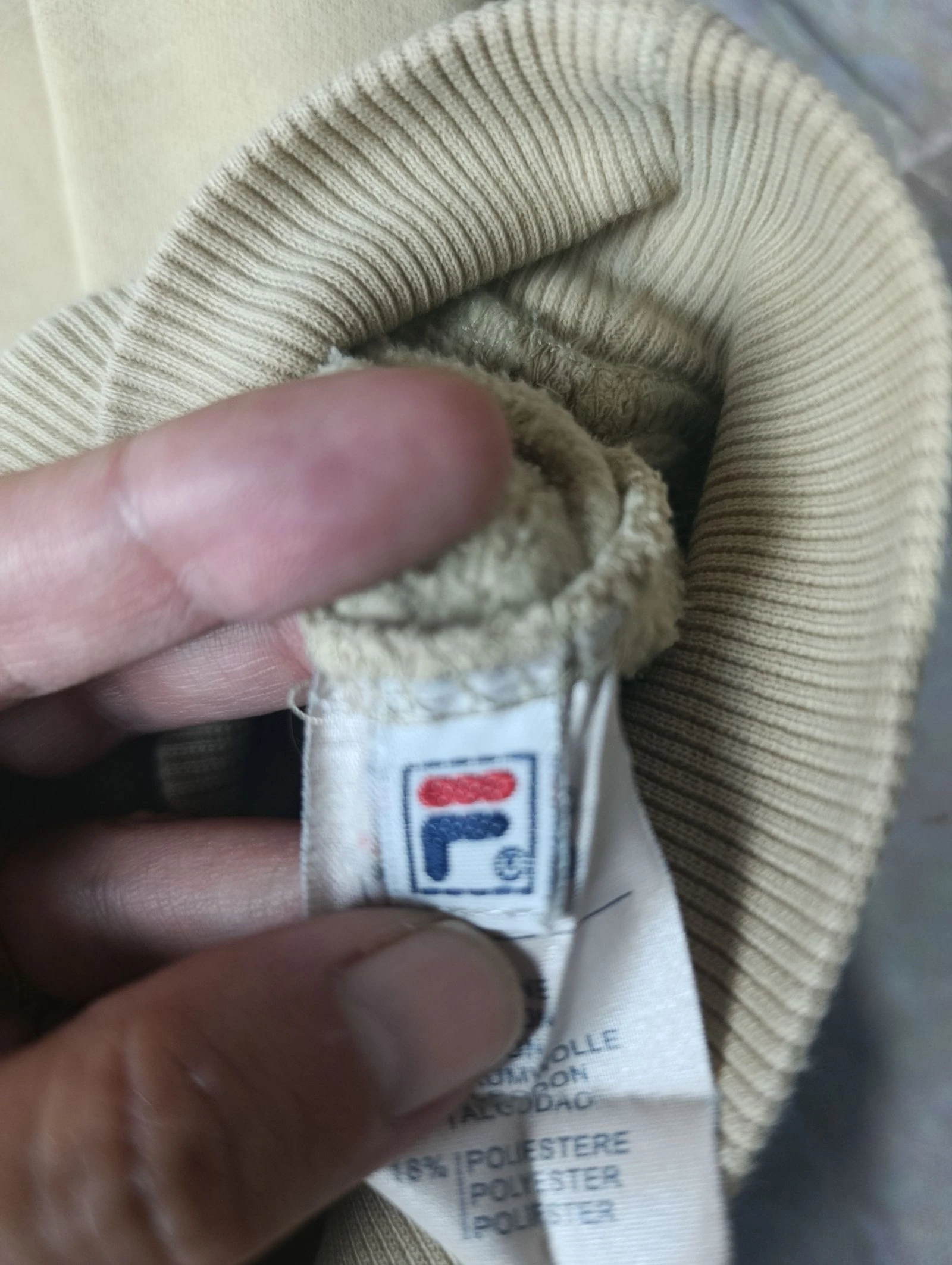 FILA Vintage Beige & Navy Blue Crewneck Sweatshirt Size XL – photo 7